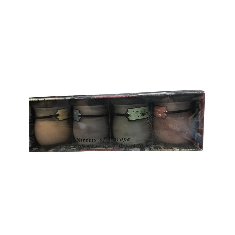 Chesapeake Bay Candle Set of 4 Mini Jars Ea 2oz Streets Of Europe NIB Sealed